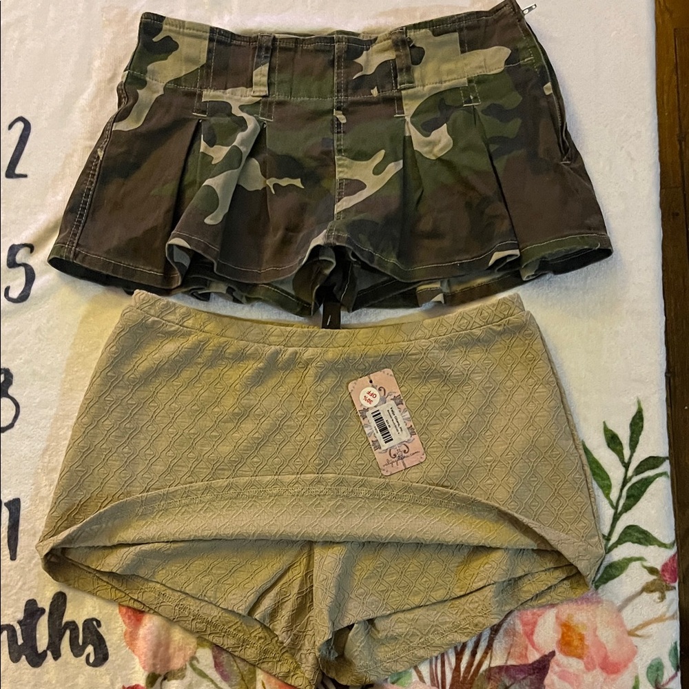 Camouflage and Beige Women's Shorts